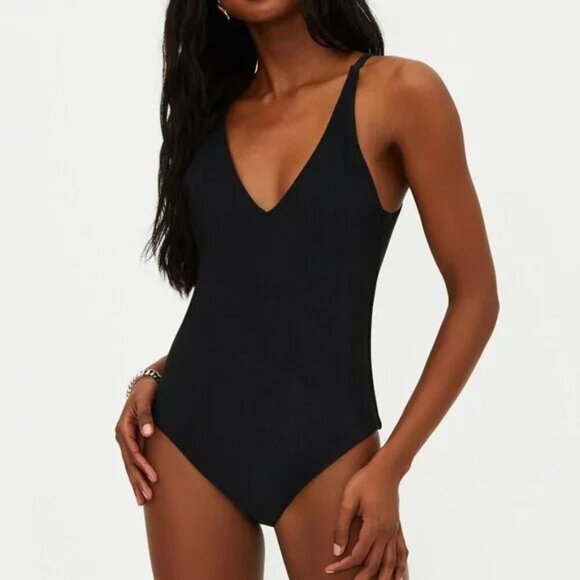 Gently Used Beach Riot Core Collection Reese One Piece in Black Size Small - Picture 1 of 5